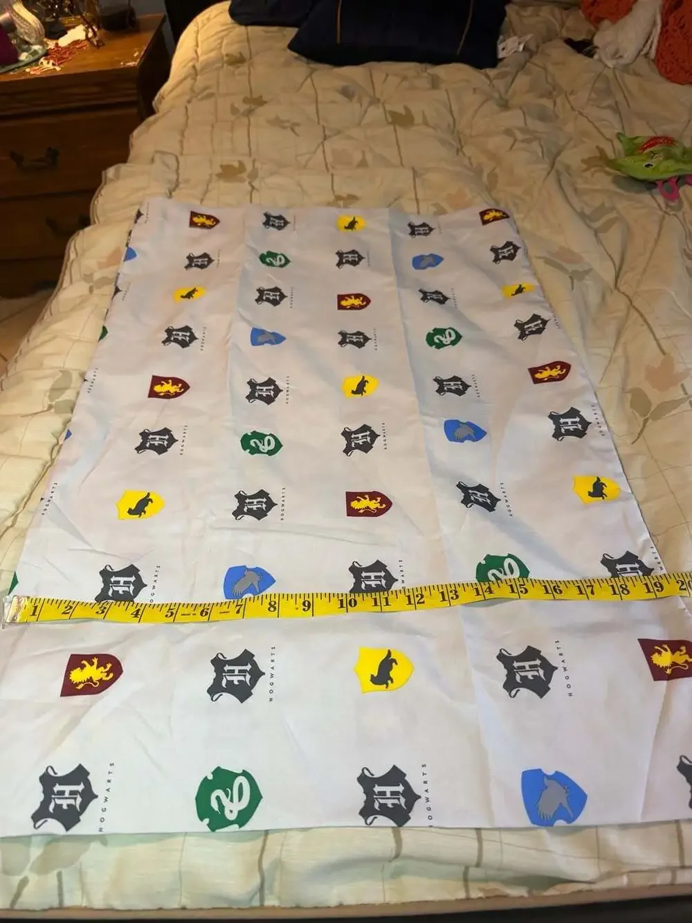 Harry Potter House Pride Hogwarts Crests standard size pillowcase.